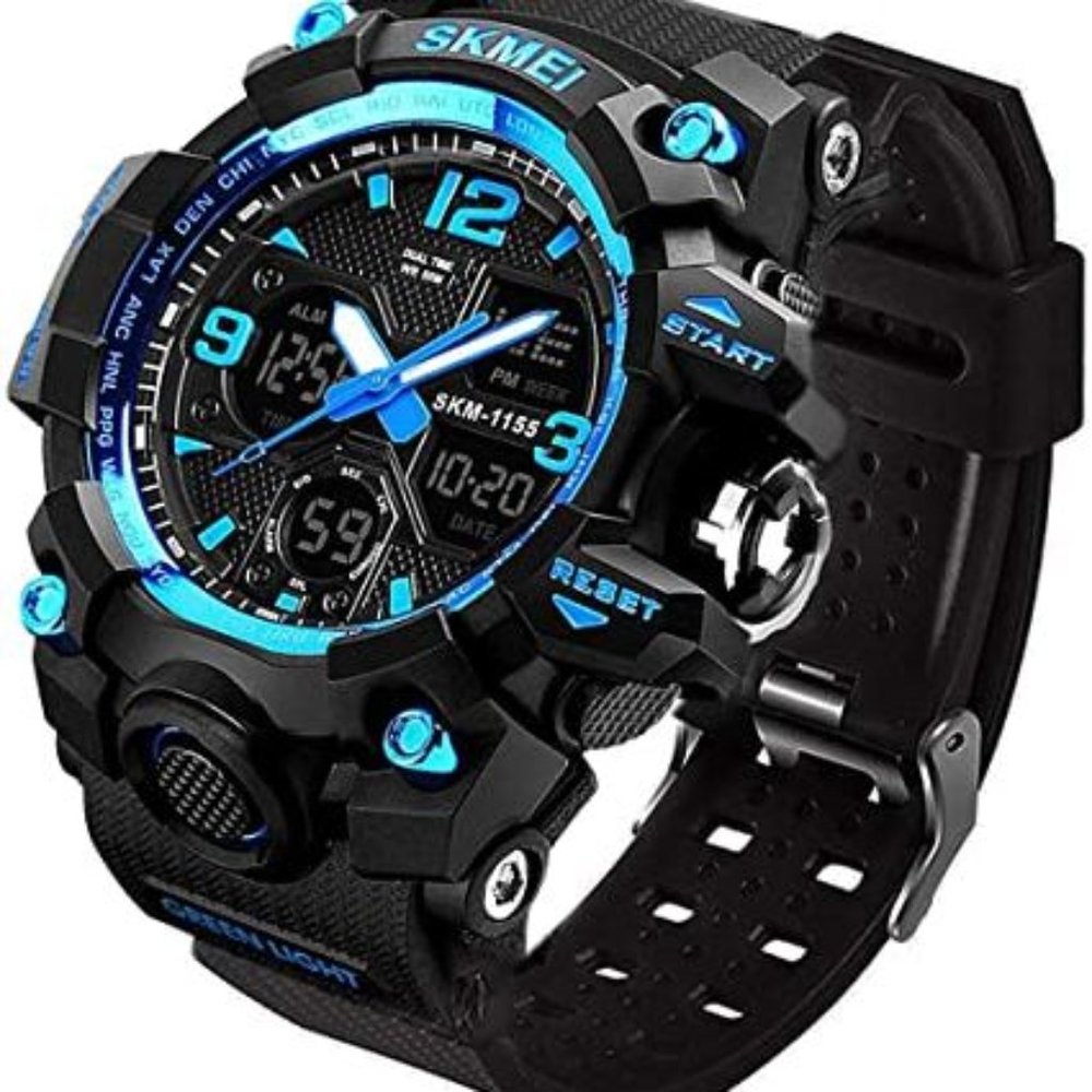 Men's Analog Sports Watch, LED Military Digital Watch Electronic Stopwatch